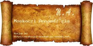 Moskoczi Annamária névjegykártya